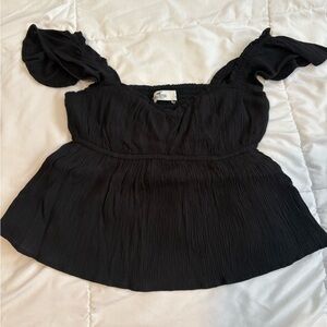 Hollister Black Sweetheart Babydoll Top - Small